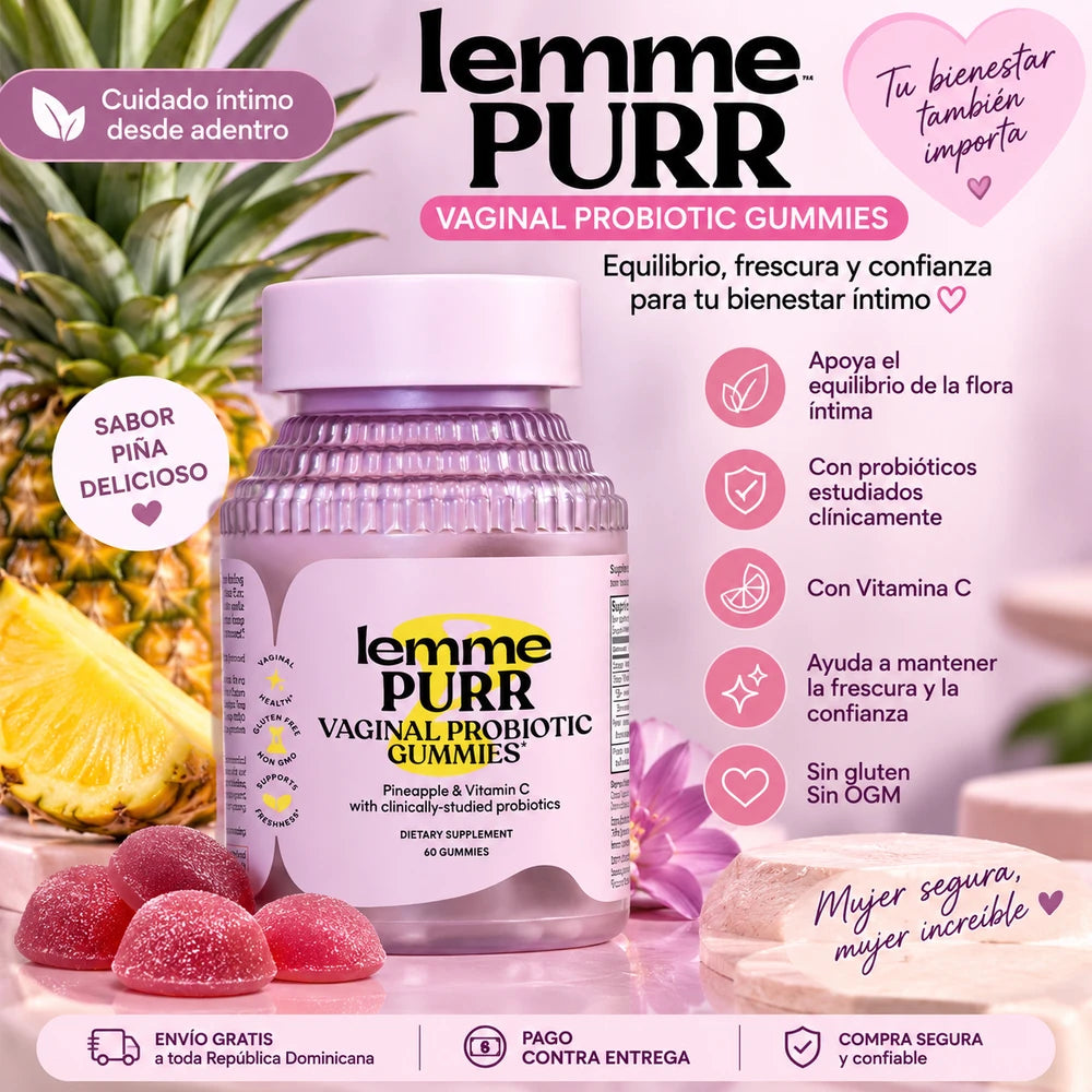 Gomitas Probióticas para Bienestar Íntimo Femenino con Sabor a Piña